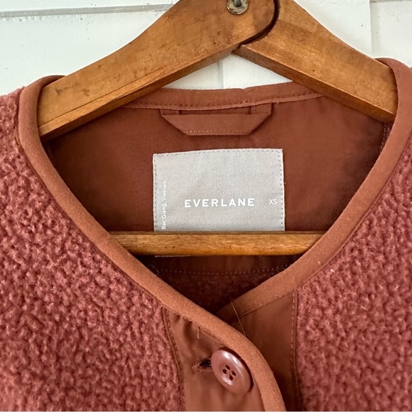 Rust Button-Up Fleece Jacket - Picture 2 of 2